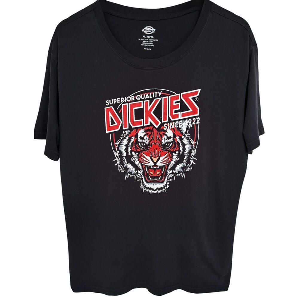 Dickies Tiger Short Sleeve Graphic T-Shirt Men's XL Black Cotton